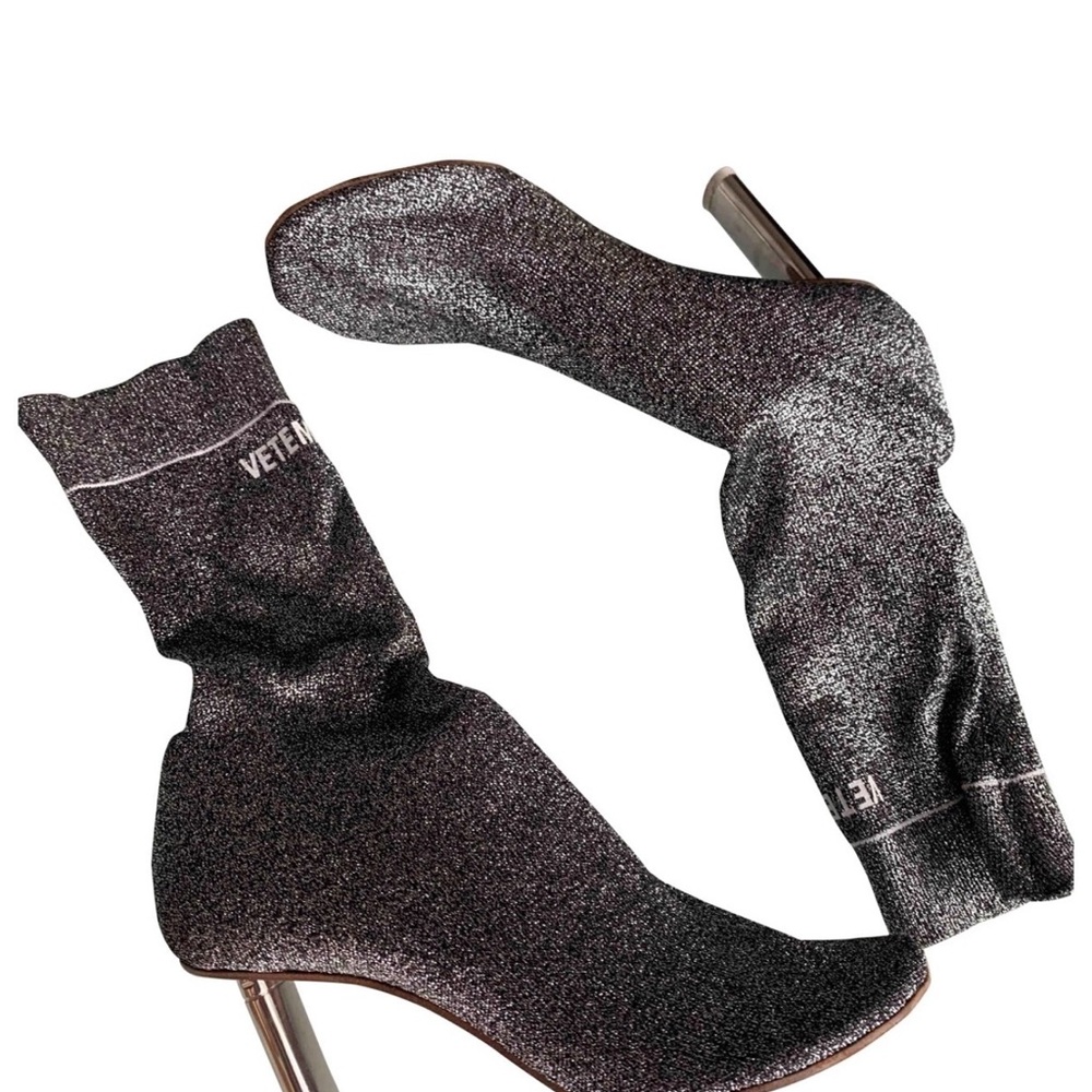 Vetements Metallic Black Sock Boots